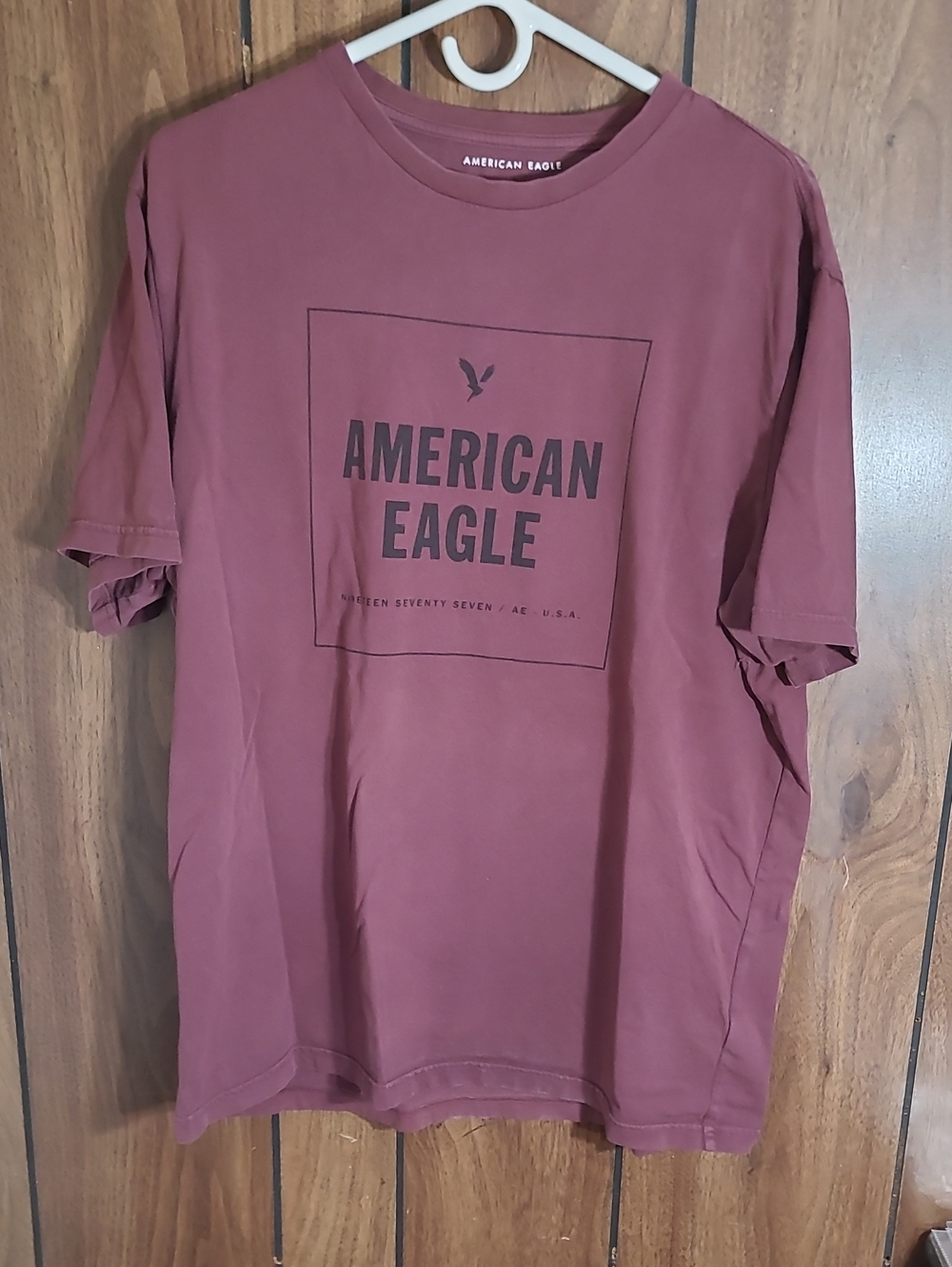 American Eagle Outfitters Men's Short-Sleeve Logo Tee — Mauve